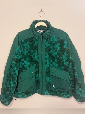 Joy Lab Pine Geo Zip Up  Fuzzy Jacket Size S